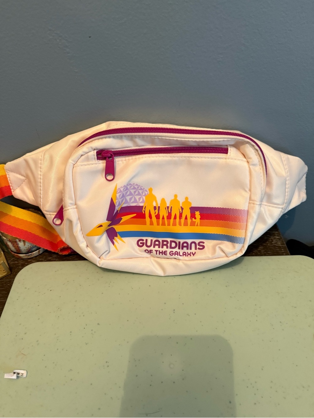 Marvel White Guardians of the Galaxy Rainbow Crossbody Fanny Pack